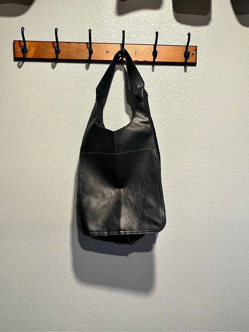 Zenana Black Leather Hobo Bag